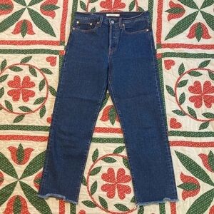 Classic Men's Straight-Leg Dark Blue Jeans